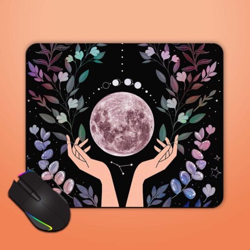 Hand On Moon Mouse Pad Zapvi