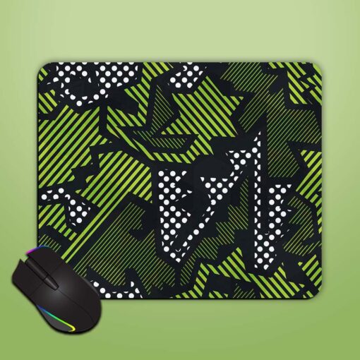 Green Color Geometric Mouse Pad Zapvi