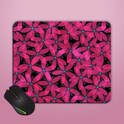 Abstract Pink Flowers Mouse Pad Zapvi