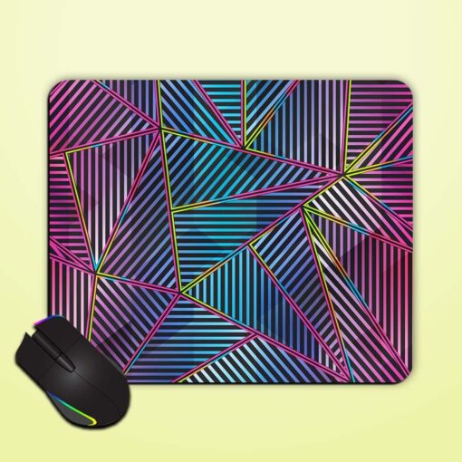 Blue Triangle Geometric Mouse Pad Zapvi