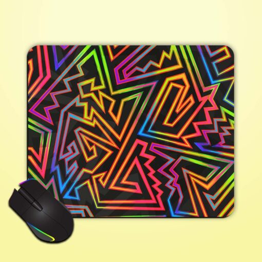 Bright Neon Geometric Mouse Pad Zapvi