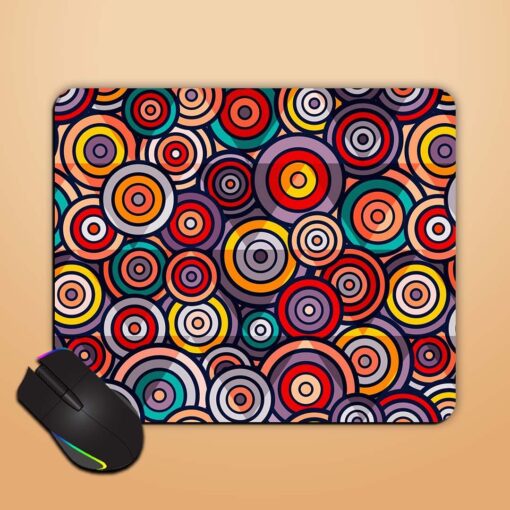 Colored Circle Geometric Mouse Pad Zapvi