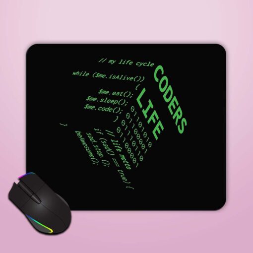 Funny Coders Life Mouse Pad Zapvi