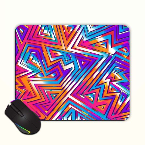 Geometric Bright Maze Mouse Pad Zapvi