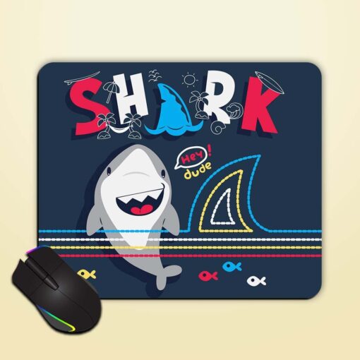 Happy Shark Cartoon Mouse Pad Zapvi