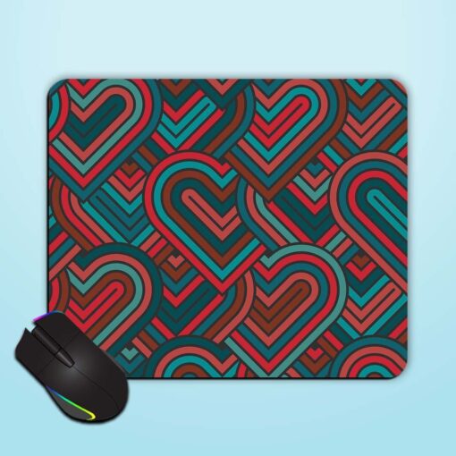 Heart Seamless Geometric Mouse Pad Zapvi