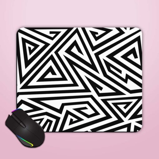 Monochrome Spiral Triangle Mouse Pad Zapvi