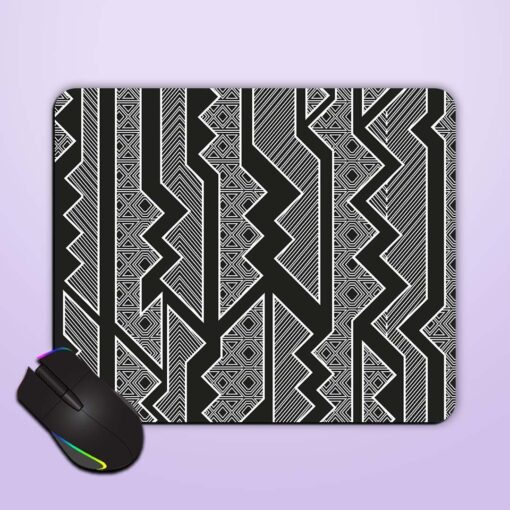 Monochrome Tribal Seamless Mouse Pad Zapvi