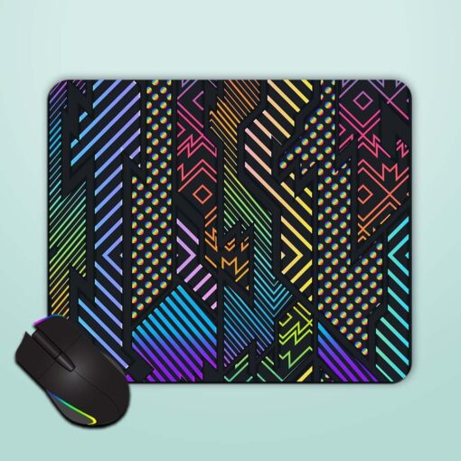 Neon Color Geometric Mouse Pad Zapvi