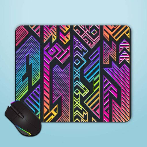 Neon Geometric Seamless Mouse Pad Zapvi