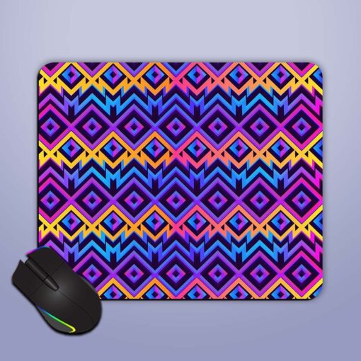 Neon Vintage Geometric Mouse Pad Zapvi