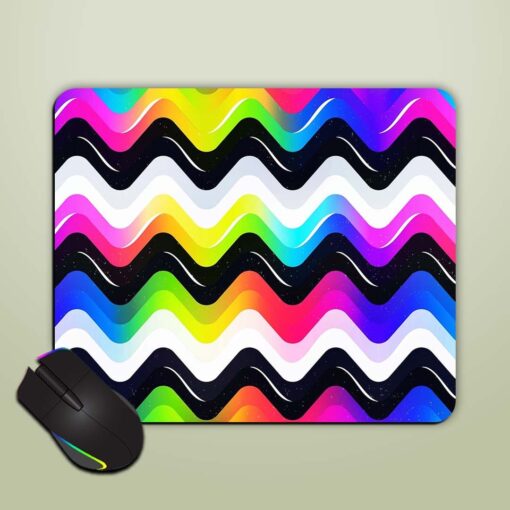 Rainbow Wave Vector Mouse Pad Zapvi