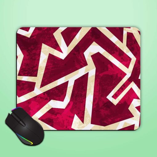 Red Geometric Seamless Mouse Pad Zapvi