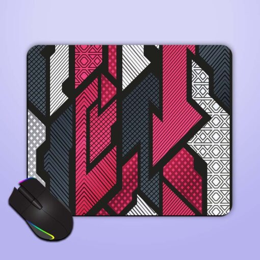 Red Geometric Vector Mouse Pad Zapvi