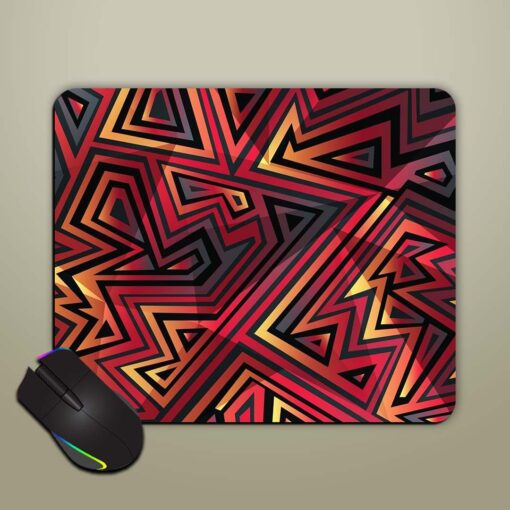 Red Tribal Geometric Mouse Pad Zapvi