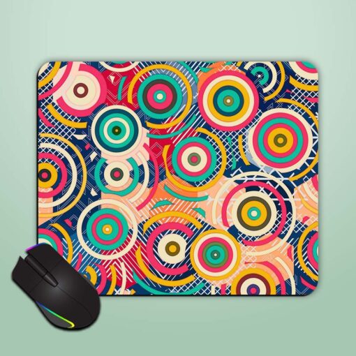 Retro Circle Geometric Mouse Pad Zapvi