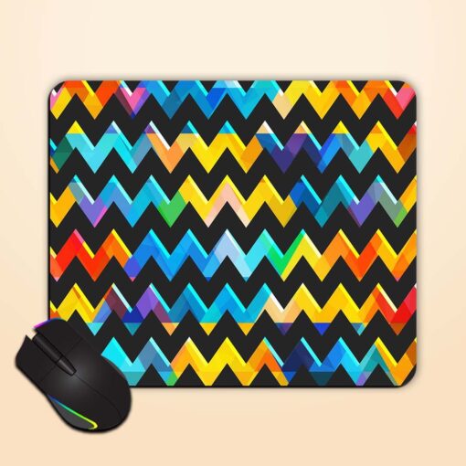 Retro Colored Zigzag Mouse Pad Zapvi