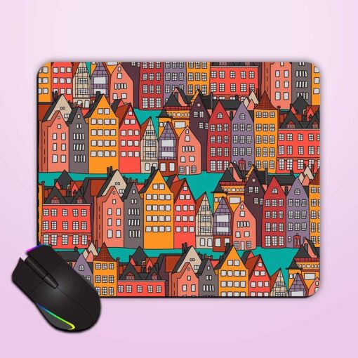 Seamless Pattern Building Mouse Pad Zapvi