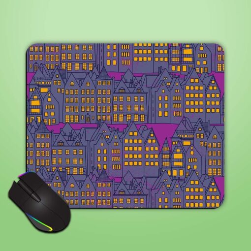 Seamless Pattern Building Mouse Pad Zapvi