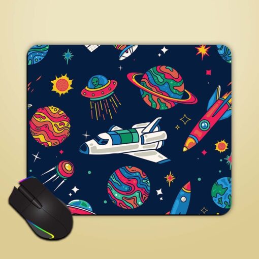 Spaceship Galaxy Seamless Mouse Pad Zapvi