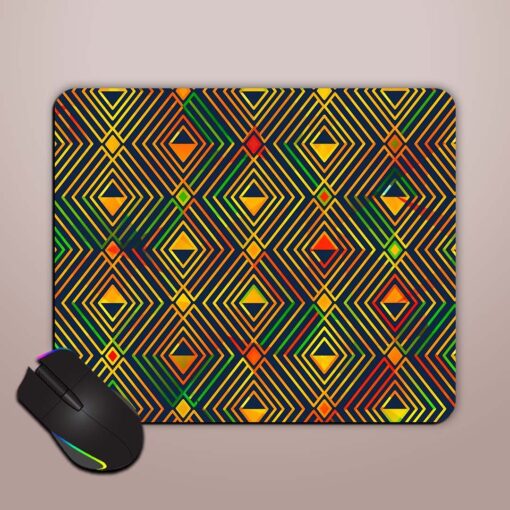 Yellow Geometric Seamless Mouse Pad Zapvi