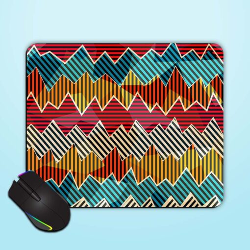 Zigzag Neon Geometric Mouse Pad Zapvi