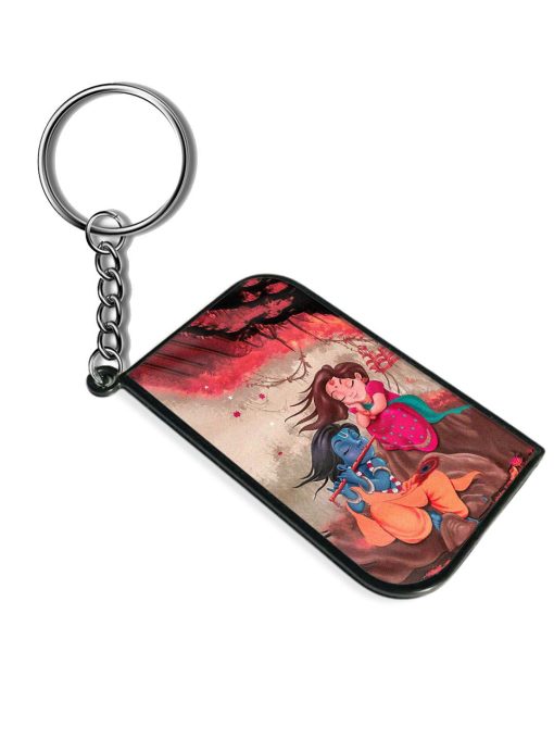 Radhe Krishna Water Art Keychain Zapvi