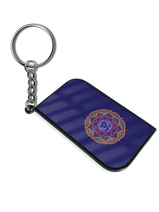 Om Mandala Art Blue Keychain Zapvi