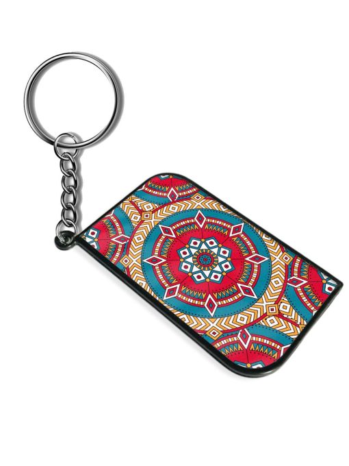 Mandala Red White Pattern Keychain Zapvi