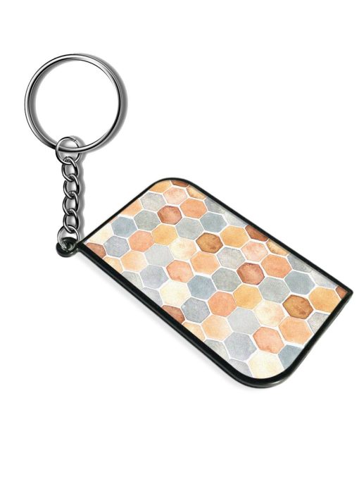 Hexagon Pattern Hand Drawn Keychain Zapvi