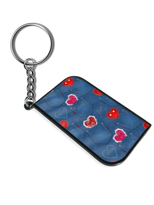 Seamless Pattern Jeans Keychain Zapvi