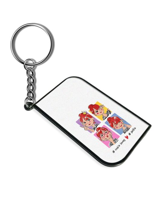 Selfie Slogan Cartoon Keychain Zapvi