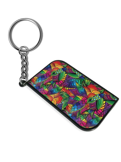 Abstract Multicolor Seamless Keychain Zapvi