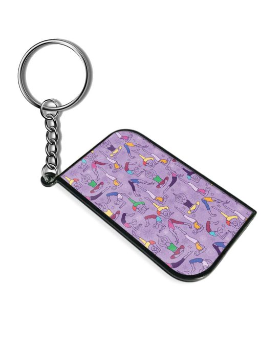 Yoga Poses Seamless Keychain Zapvi