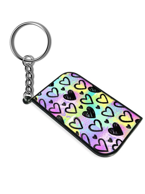 Bright Pattern Hearts Keychain Zapvi