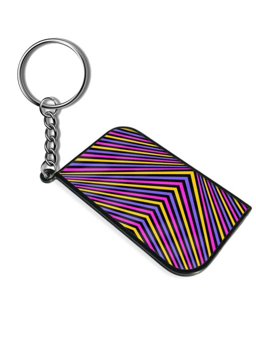 Diagonal Striped Pattern Keychain Zapvi