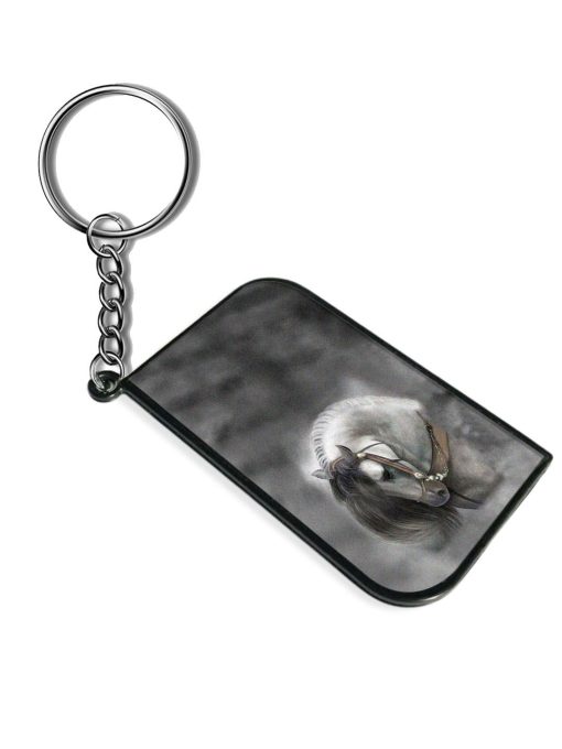 Painted White Horse Keychain Zapvi