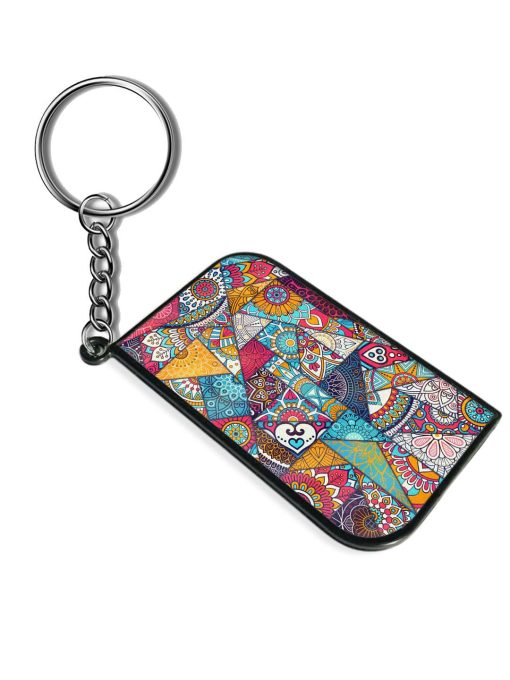 Patchwork Pattern Vintage Keychain Zapvi