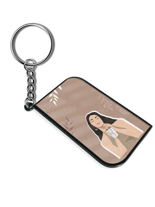 Girl With Coffee Keychain Zapvi