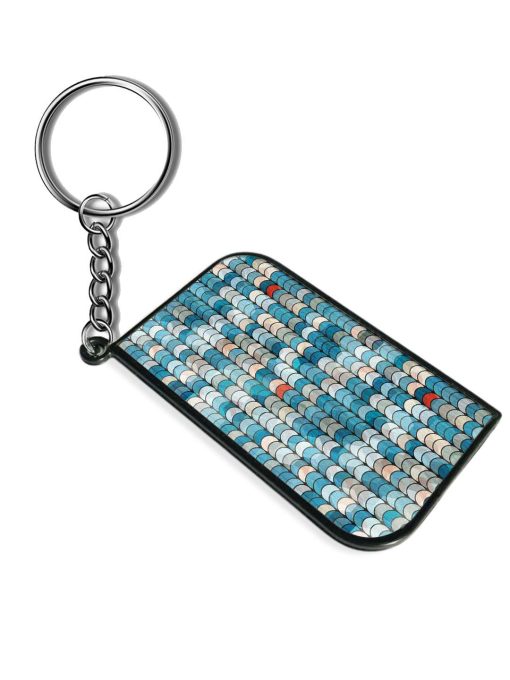 Abstract Blue Circle Keychain Zapvi