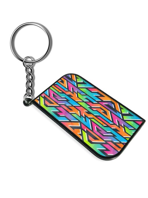 Graffiti Geometric Pattern Keychain Zapvi