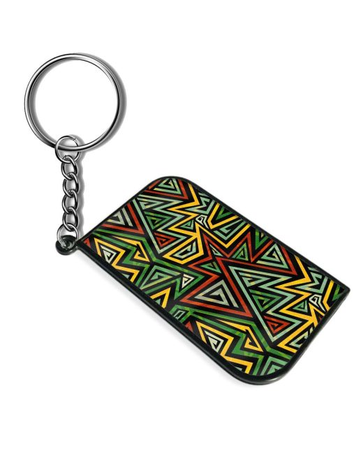 Green Tribal Geometric Keychain Zapvi