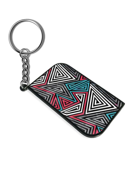 Grunge Triangle Spirals Keychain Zapvi