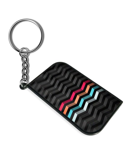 Colorful Stripes Zigzag Keychain Zapvi