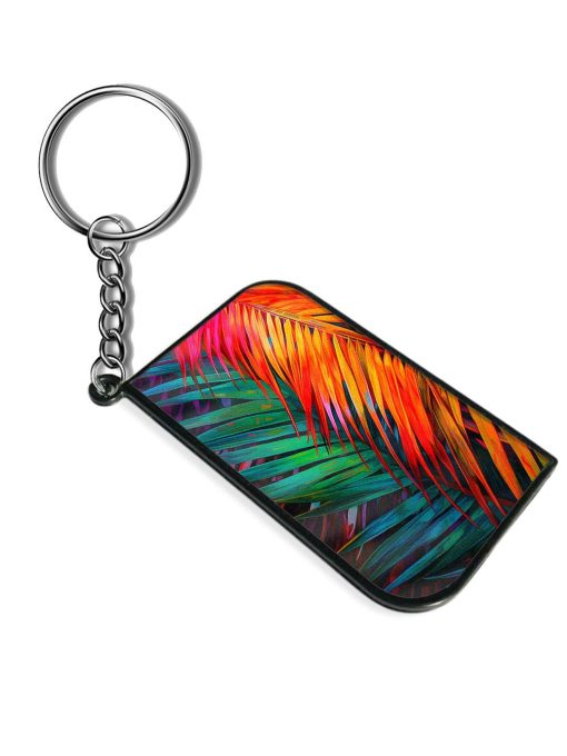 Painted Tropical Leaves Keychain Zapvi