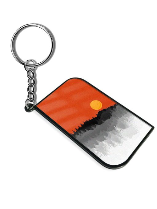 Mountain Lofi Sun Keychain Zapvi