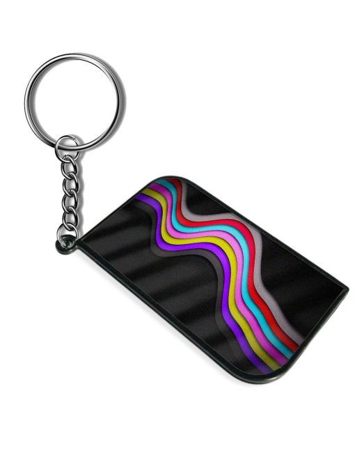 Liquid Blue Abstract Keychain Zapvi