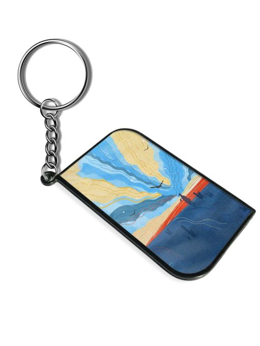 Minimal Abstract Landscape Keychain Zapvi