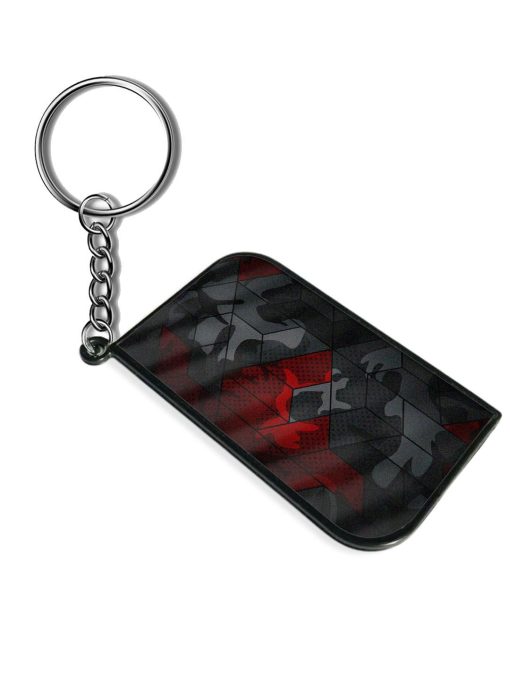 Red And Grey Pattern Keychain Zapvi