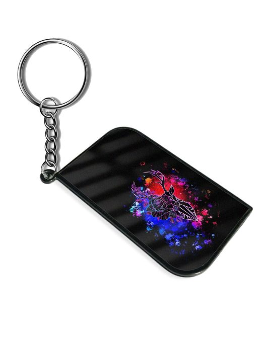 Floral Deer Art Keychain Zapvi